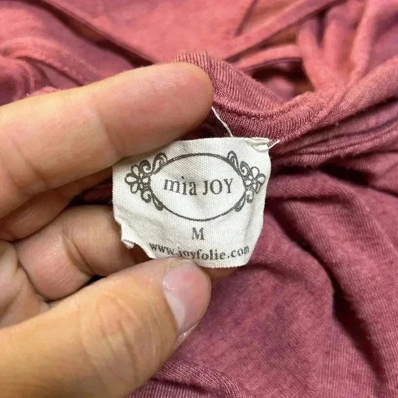 Mia Joy Pink Tank Gathered Side Midi Dress with crisscrossed back Size M - Picture 4 of 5